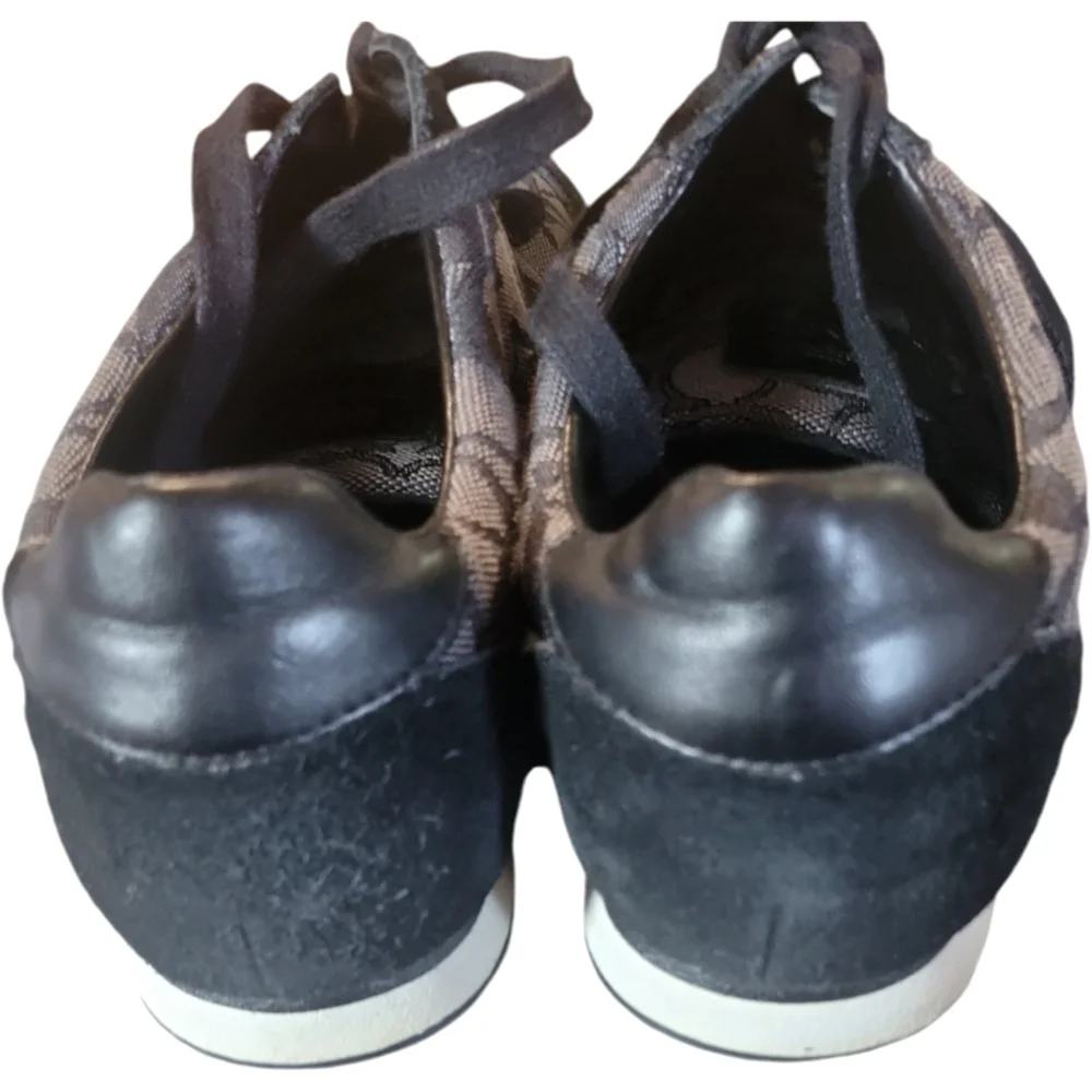 Coach Kelson Black & Gray Signature Monogram Athletic Canvas Suede Shoes 9.5 - Picture 7 of 12